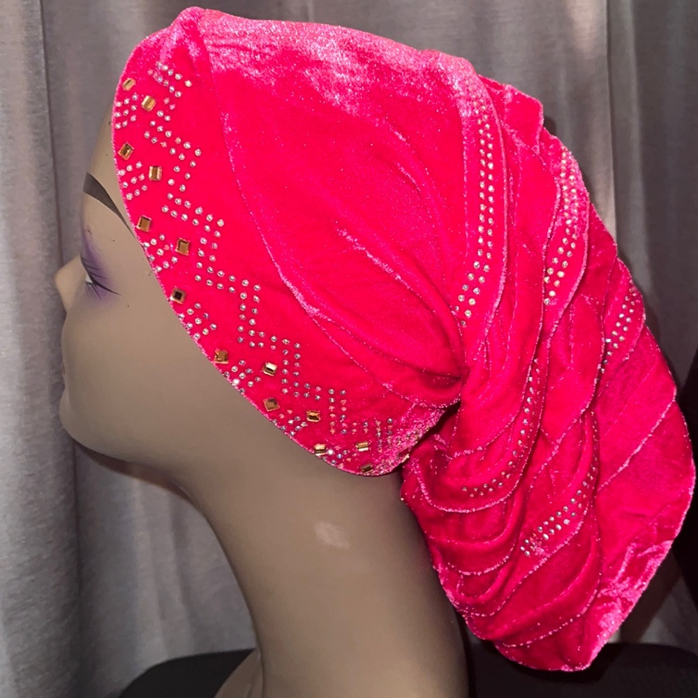 Fuchsia pink headband turban hat